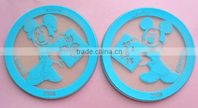 Plastic cartoon anti-slip coasters for home deco