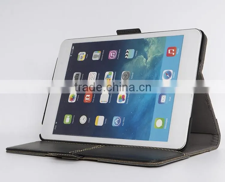 Genuine cowhide leather case for iPad mini 4 handmade waxed canvas case for ipad mini sleeve