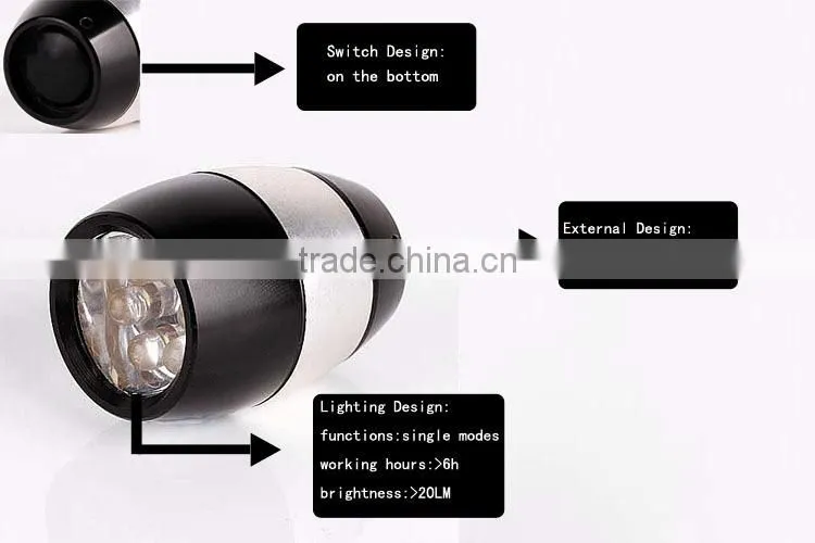 Aluminum 6 LED Pocket Custom LED Flashlight With AA Dry Battery Small Led Flashlight