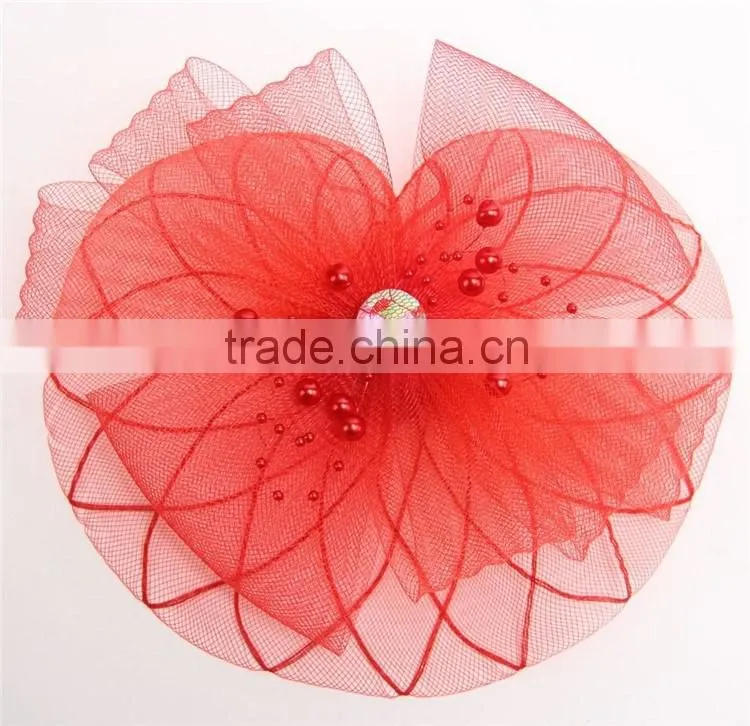 DSFC0001 Vintage Wedding Holiday Fascinator Cocktail Hat For Women French Veiling Hair Headband Lady Party Accessory