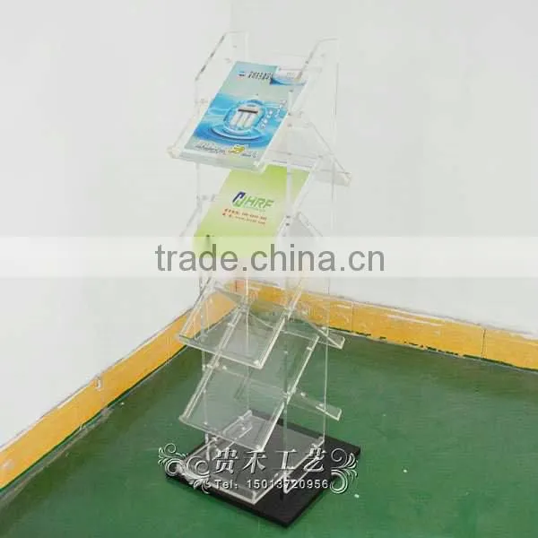 China manufacturer brochure holder floor stand, magazine display shelf
