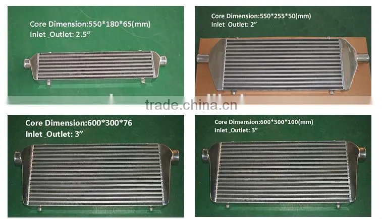 550*255*50 core hign performance aluminum front mount universal Intercooler