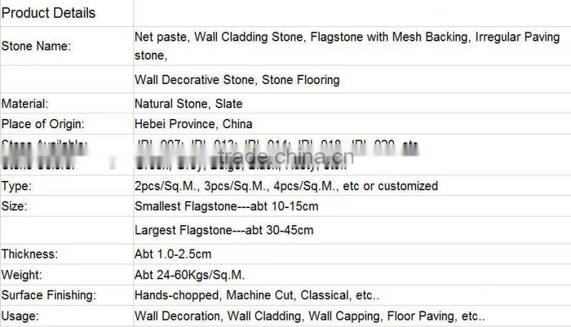 flagstone with mesh backing stone pavement