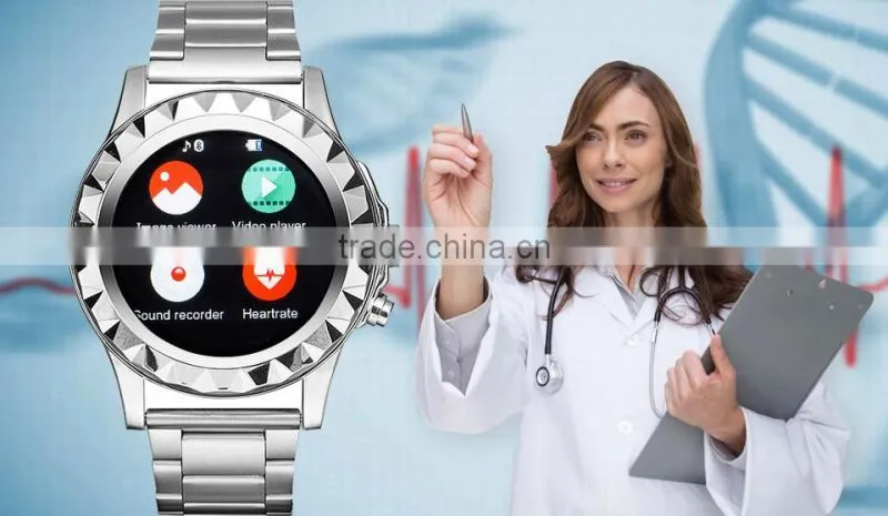 2015 Hi-Tech Metal Body Round Screen Bluetooth Smart watches men