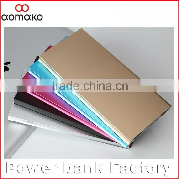 G005 Aluminum metal custom logo slim portable dual usb port mobile charger power bank 8000mah