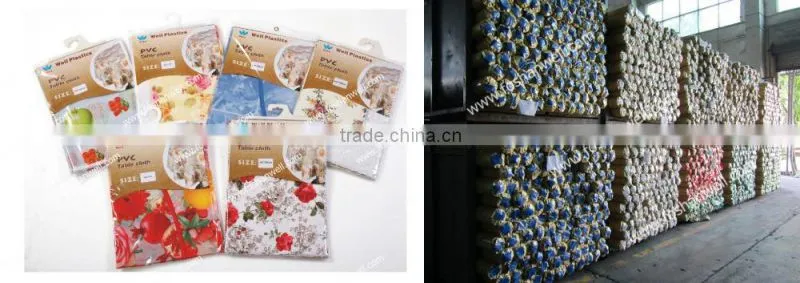 PVC table cloth 0.07mm to 0.2mm thickness with different design wedding table cloth sequins table cloth