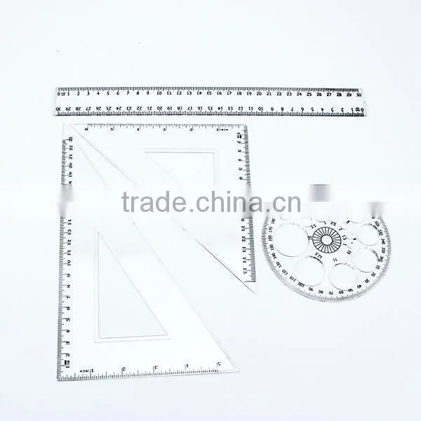 Custom High Quality Stationery Wholesale 30cm Drawing Ruler Set