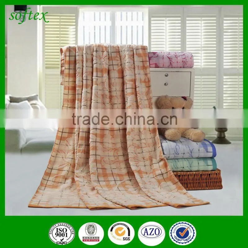 100% cotton terry cloth blanket flower design