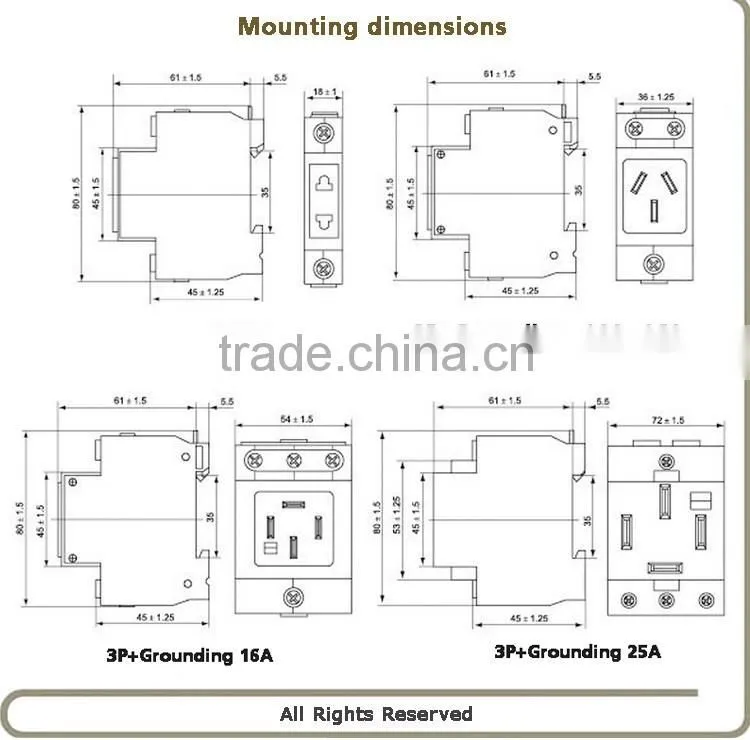 1P female Electric Plugs And Sockets AC30