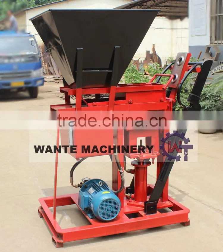 WANTE BRAND WT1-25 low investmentbut highprofit clay Interlocking brick making machine
