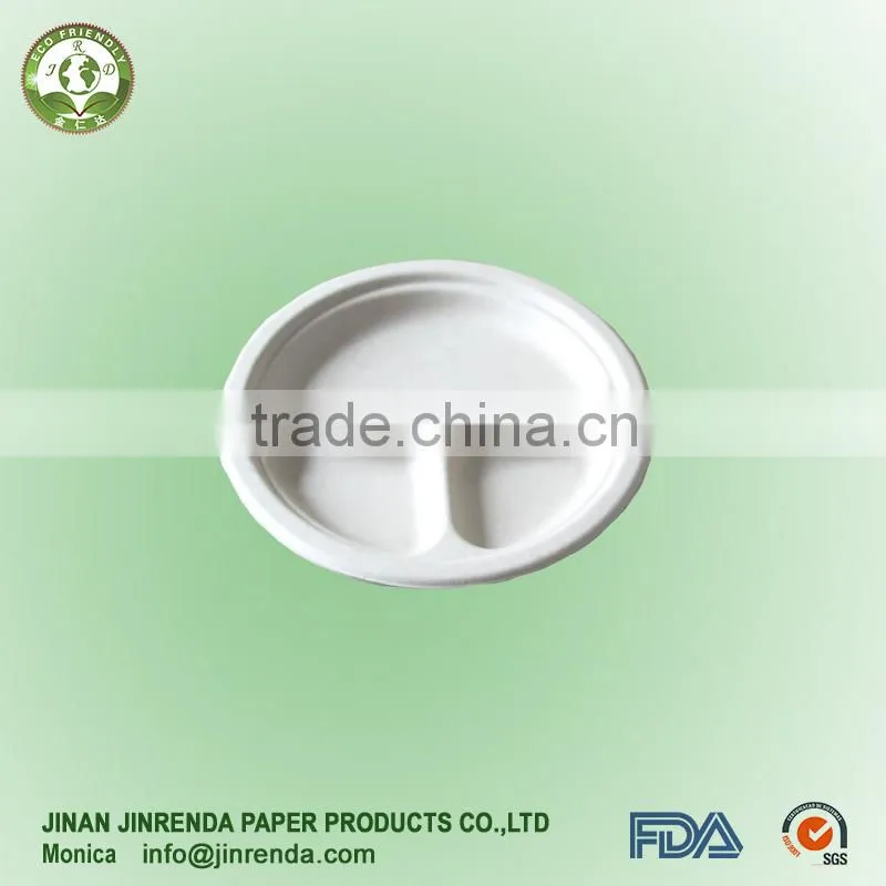Disposable 9 inch 3-compartment plate