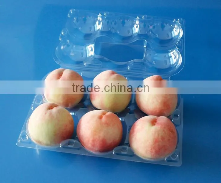 Clamshell Blister fruit packaging tray for peaches and apples 6 pcs