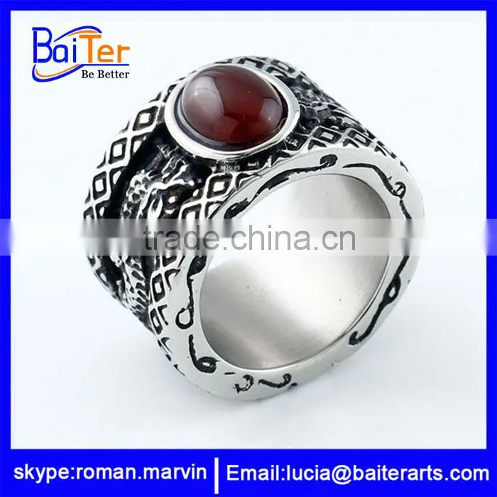 Fashion design yellow gold stainless steel rings for men wholesale