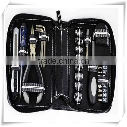 27PCS best-selling Household hand Tool Kit mutifuctional tool set business promotional tool kit in PU zipper pouch HW04017
