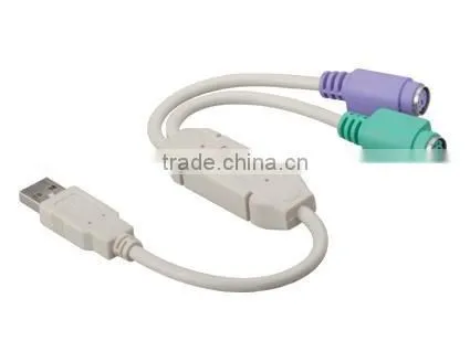 high quality USB to PS/2 cable adapter for keyboard mouse