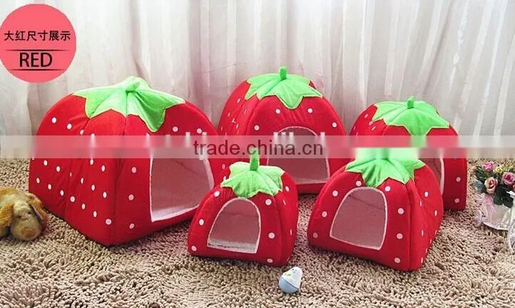 Cute Strawberry Dog House Dog Bed House