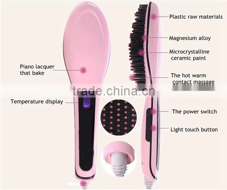 manufacturers Original Beautiful Star Hair Straightener Comb Brush With LCD Display with CE ROSH UL