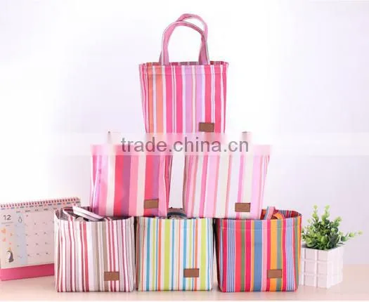 Hotsale stripe design cooler lunch bag china supplier