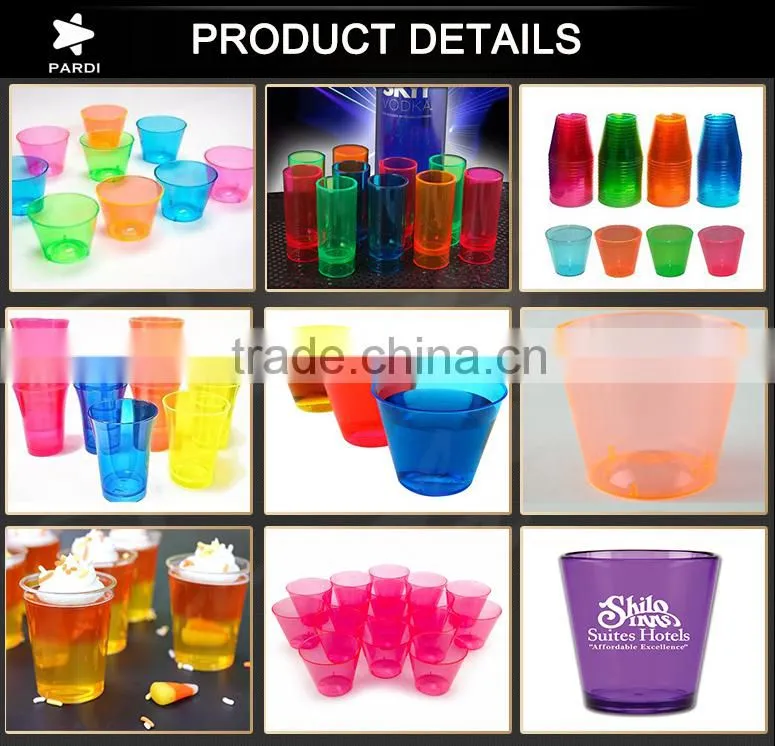 2015 HOT custom plastic shot glass cup for party
