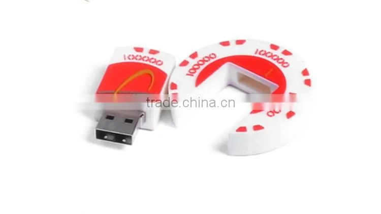 custom cartoon PVC round usb flash drive capacity 1-64gb