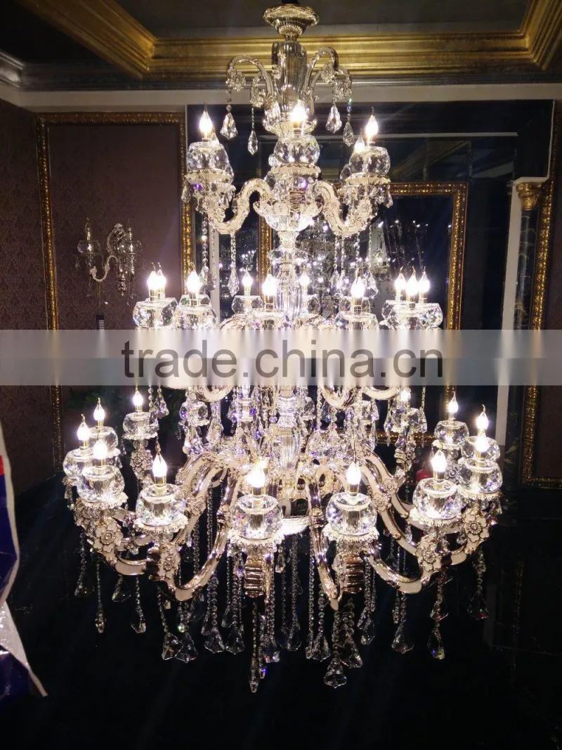 Customized big chandelier , Modern Style Chandelier zinc alloy Crystal Chandelier pendant lighting for hotel
