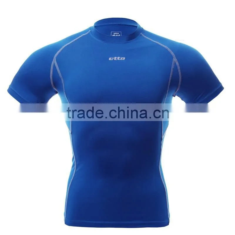 2015 Custom Logo Compression Shirts Training Shirts Dri Fit Running Shirt for Men
