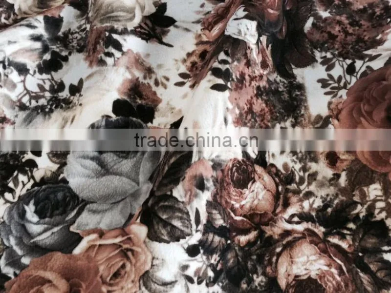 Velboa Fleece printed velvet with burnout design