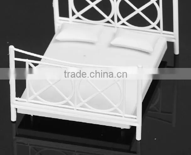 Building model materials, model bedroom furniture, architectural plastic model bed for scale 1/20