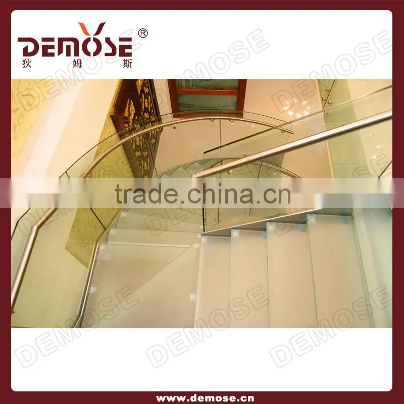 stainless steel glass and oak spiral staircase
