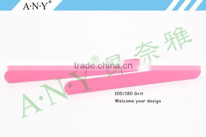 Nail Care Shaping and Polishing Tool PP Board Pink Hot Sale Nail File 100/180 Grit
