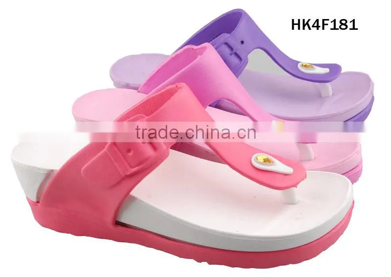 eva injection women wedge flip flops,more color eva flip flop for women,simple design high eva shoes for women