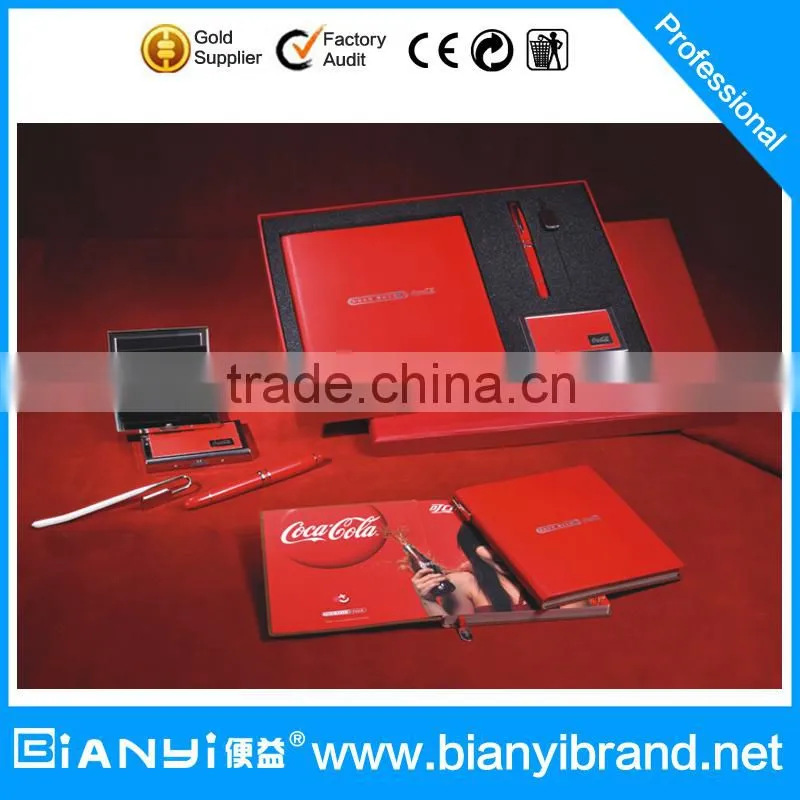 Custom Design notebook Gift Set in with card holder in red color Promotion gift for 2015/2016