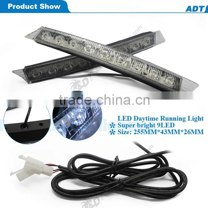 2015 factory Hotsale car 9 LED DRL DAYTIME RUNING LIGHT Driving light lower price