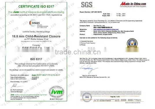 HDPE plastic bottle capsule bottle with closure and seals