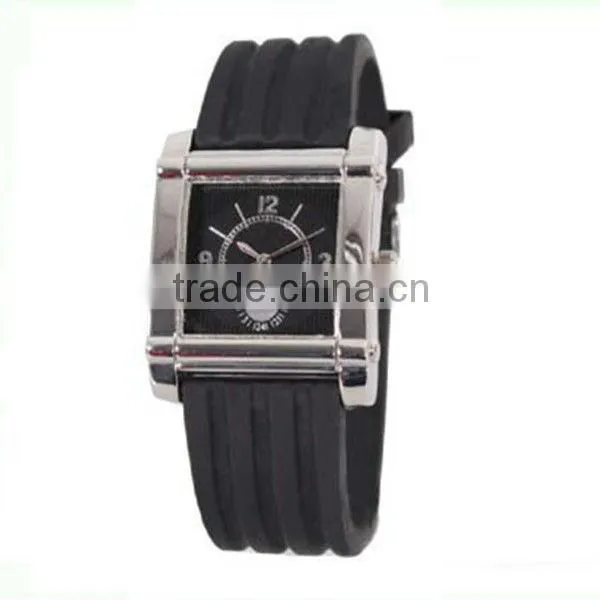 2013 water resistant sport chronograph rubber watch with square alloy case