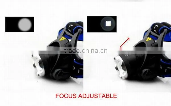 High Power adjustable zoom headlight 400LM rechargeable zoom led head lamp