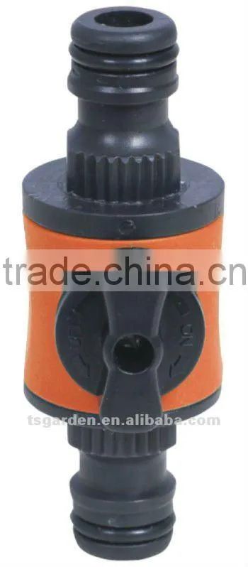 water hose fitting with positive shut-off ball valve