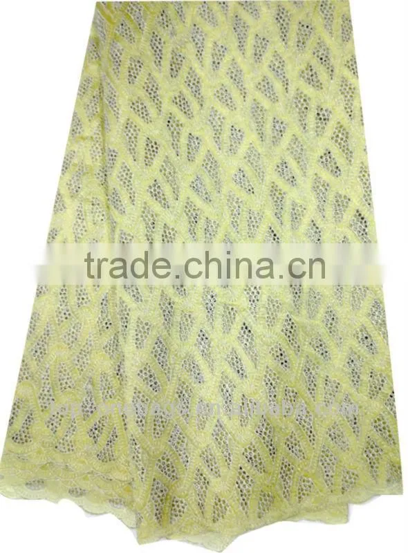 African sequin french lace 2014 organza lace fabric
