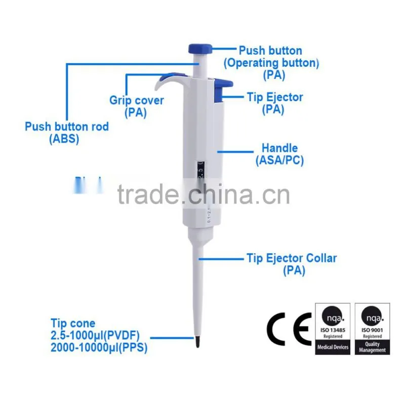 Laboratory Pipettes Different Types of Micro Transfer Pipette Liquid Handling Pipettors