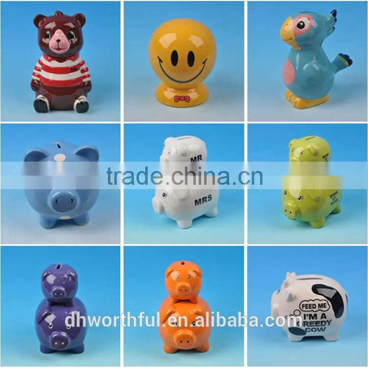 Unique television shaped ceramic coin storage boxes