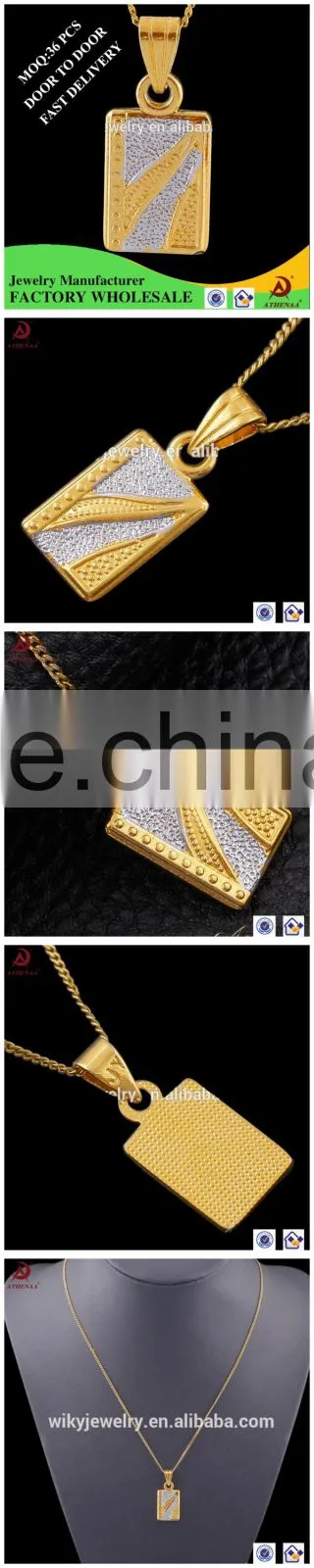 ATHENAA Gold Plated Copper Square Shape Essential Oil Pendant China Importer Jewelry