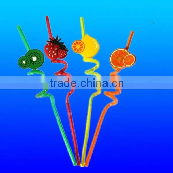 Colorful Thread flexible Plastic drinking straw