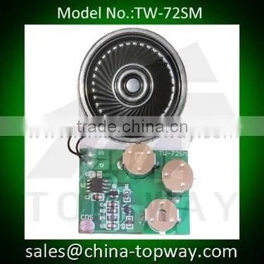 Light sensor activated sound module for gift box or greeting card