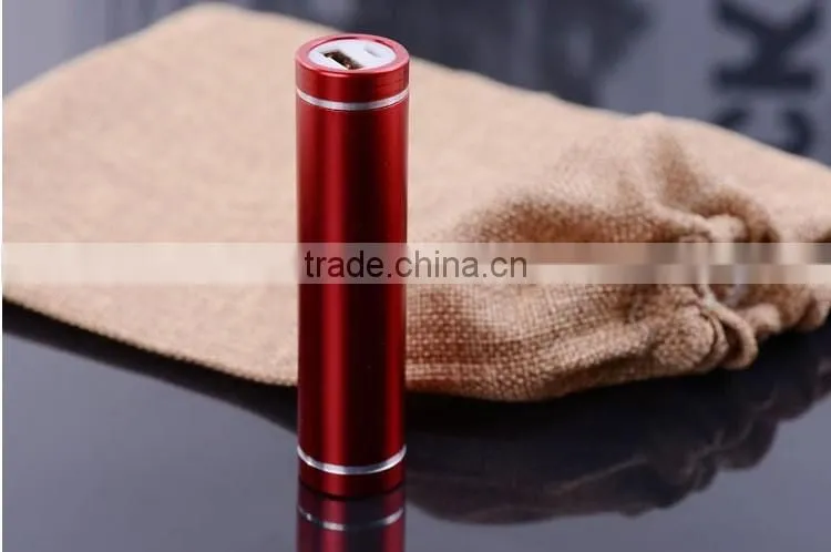 2016 wholesale cylinder shape power bank,2600 mah power bank with LED light