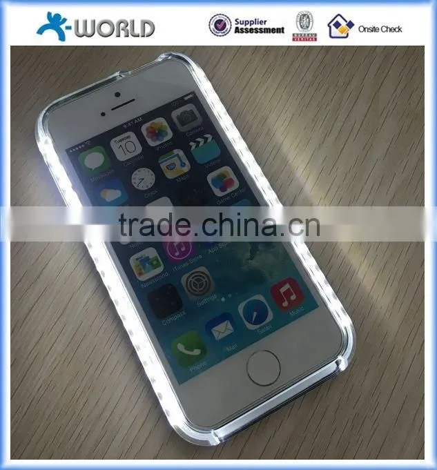 hot selling led bulb flash light case for iphone 6s/6s plus, selfie led case for iphone 5