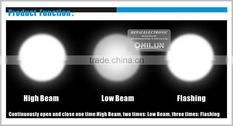 U10 12-80V 10W 1500lm LED Motor Van Driving Headlight lamp with Red Devil Eye