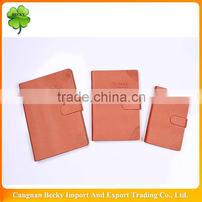 Brown pu leather b4/b5/b6 office exclusive notebook with magnetic clasp