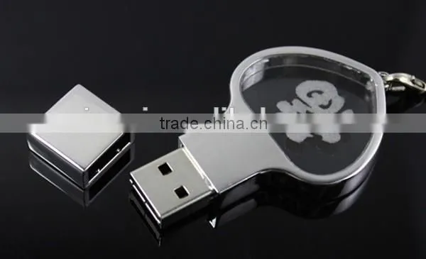 Hot selling crystal usb 2.0 flash memory disk