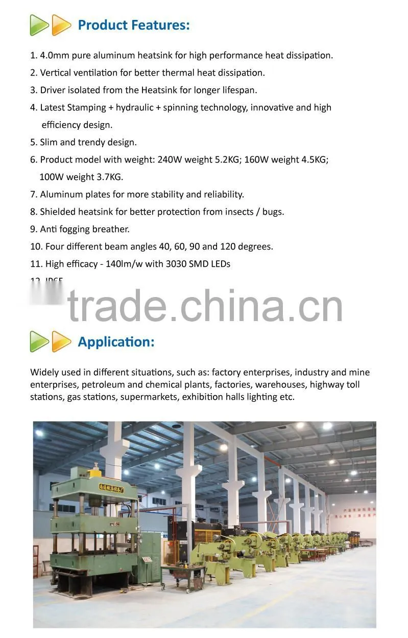 Profession Industrial Lighting UFO LED High Bay Light 100W