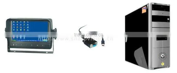 7 inch LCD Quad VGA vehicle monitor with Touch screen & touch buttons